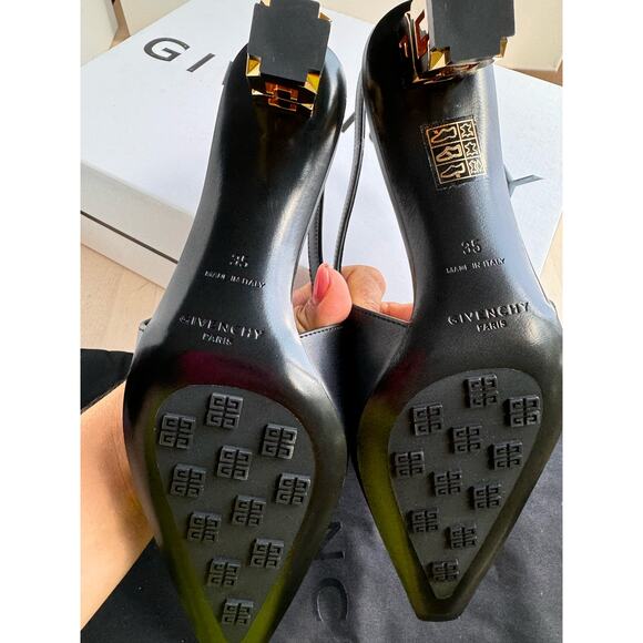 givenchy BLACK classic  G CUBE SLINGBACK PUMP size 35 - Picture 7 of 15